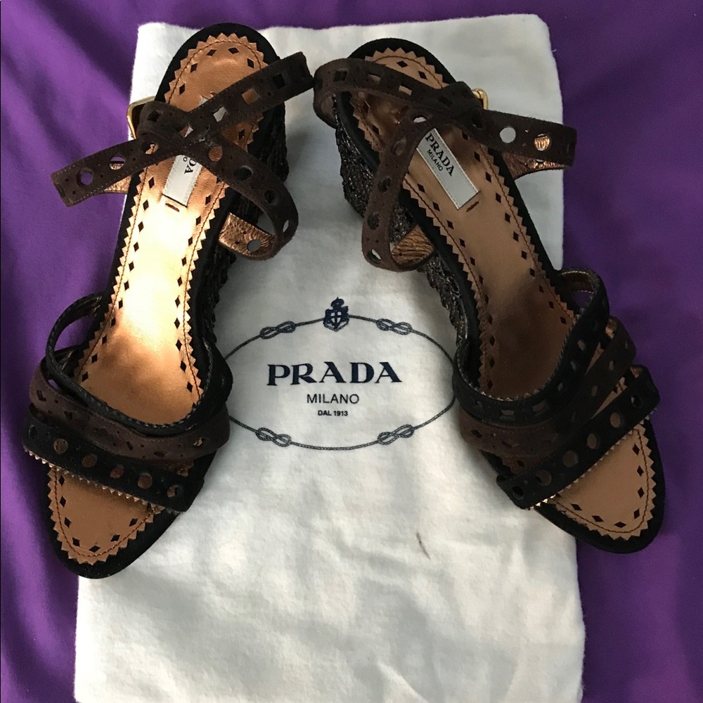 Authentic Prada wedges like new